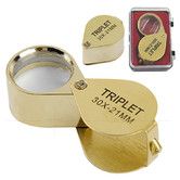 30 x Jewelers Folding Loupe Magnifying Glass for Jewelry,Watch (Gold)
