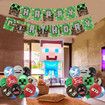 Mine Craft Birthday Party Supplies Decorations Favors Kit for Kids,Pixel Miner Game