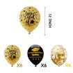 45pcs Class of 2022 Graduation DecorationsBackdrop Banner Balloon Black and Gold Confetti Party Supplies