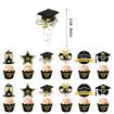 45pcs Class of 2022 Graduation DecorationsBackdrop Banner Balloon Black and Gold Confetti Party Supplies
