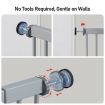 Pet Safety Gate Adjustable Dog Security Barrier Kid Safe Stair Fence Guard w/ Extension Walk Through Door 96cm Gray