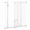 Adjustable Safety Gate Pet Dog Security Barrier Kid Safe Stair Fence Guard w/ Extension Walk Through Door 96cm White