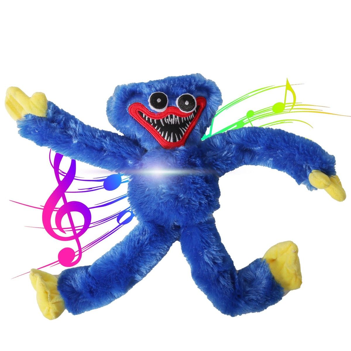 Glowing Singing Huggy Wuggy Plush Toys Poppy Playtime Toy 40cm Monster Horror Doll Gifts Color Blue