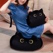 Black Cat Plush Pillow, Black Cat Stuffed Animal Plush Doll 30cm