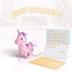 Unicorn Toy Electronic Plush Cute Stuffed Pony Toy Singing Music Walking Unicorn Plush Toy (Pink)
