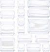 16 PCS Clear Plastic Drawer Organizers Set, Vtopmart 4-Size Versatile Bathroom and Vanity Drawer Organizer Trays, Storage Bins for Makeup, Jewelries, Kitchen Utensils and Office
