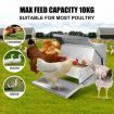 10L Auto Chicken Feeder Automatic Poultry Chook Food Feeding Treadle Spillproof Galvanized Steel Self Opening