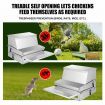 10L Auto Chicken Feeder Automatic Poultry Chook Food Feeding Treadle Spillproof Galvanized Steel Self Opening
