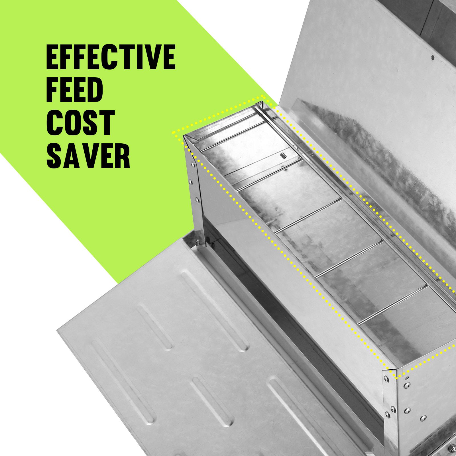 10L Auto Chicken Feeder Automatic Poultry Chook Food Feeding Treadle Spillproof Galvanized Steel Self Opening