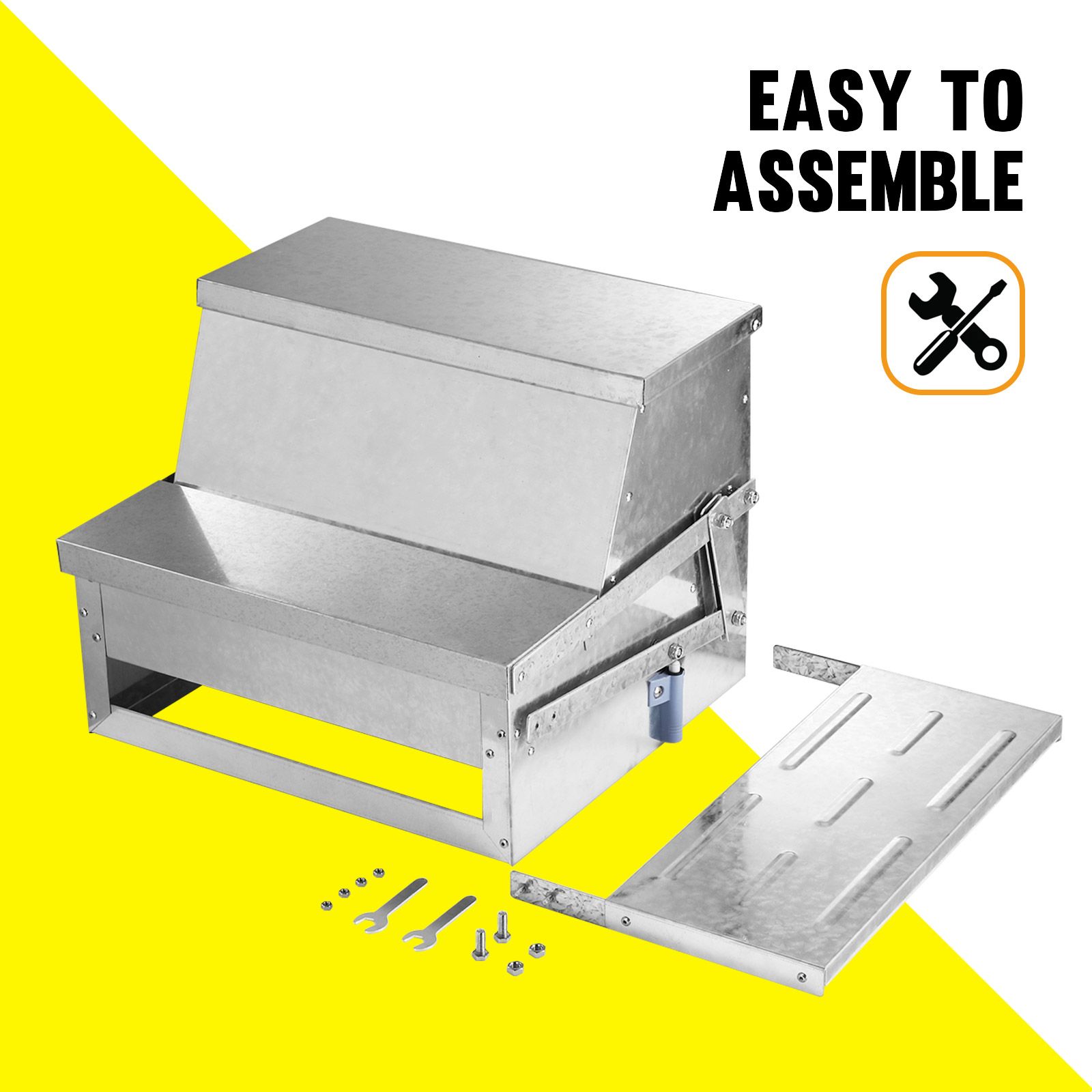 10L Auto Chicken Feeder Automatic Poultry Chook Food Feeding Treadle