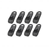 Tarpaulin Clip Tent Canopy Clip Buckle Outdoor Wind Rope Clamps Reusable Awning Mountaineering Camping Accessories Black 8 Pack
