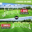 Portable Soccer Goal Nets 2-in-1 Mini Football Backyard Goals Set Easy Assembly for Kids Adult 139.5 x 91.3 cm