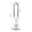3 in 1 Electric Bladeless Fan Cool Air Hot Heater HEPA Filter Purifier Timer Remote Control Oscillation