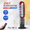 2 in 1 Bladeless Tower Fan Electric Cool Air Hot Heater Timer Remote Control Oscillation