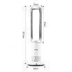 2 in 1 Bladeless Electric Tower Fan Cool Air Hot Heater Remote Control Timer Oscillation