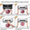 Maxkon 80Kpa Vacuum Sealer Food Packing Machine Packer Air Tight System Sliding Cutter with Storage Bags
