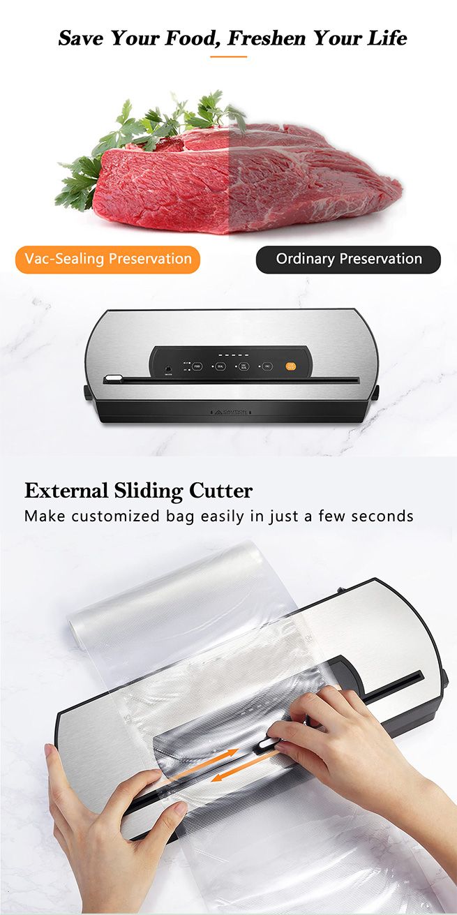 Maxkon 80Kpa Vacuum Sealer Food Packing Machine Packer Air Tight System