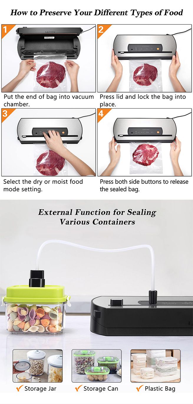 Maxkon 80Kpa Vacuum Sealer Food Packing Machine Packer Air Tight System