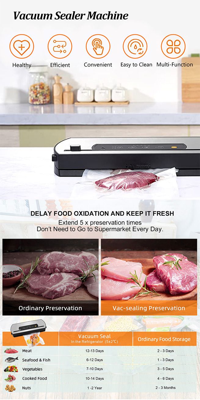 Maxkon 80Kpa Vacuum Sealer Food Packing Machine Packer Air Tight System