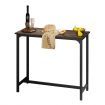 Rectangular Narrow High Bar Table Pub Kitchen Dining Metal Frame Wood Top 100x40x100CM