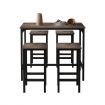 Rectangular High Bar Table Pub Kitchen Dining Outdoor Wood Top Metal Frame 120x50x100CM