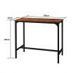 Rectangular High Bar Table Kitchen Dining Cafe Pub Outdoor Vintage Metal Frame Wood Top 100CM Tall