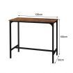 High Bar Table Pub Kitchen Dining Cafe Outdoor Vintage Metal Frame Wood Top 120x50x100CM