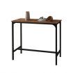 High Bar Table Pub Kitchen Dining Cafe Outdoor Vintage Metal Frame Wood Top 120x50x100CM