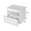 Beside Table LED Lighted Bedroom Nightstand Storage Cabinet High Gloss Front White