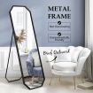 Hexagonal Full Length Mirror Free Standing Floor Vanity Dressing Foldable Stand Metal Frame Black