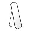 Hexagonal Full Length Mirror Free Standing Floor Vanity Dressing Foldable Stand Metal Frame Black