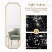 Hexagonal Free Standing Mirror Full Length Gold Floor Vanity Foldable Stand Metal Frame