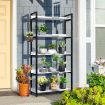 LUXSUITE 5 Tier Bookshelf Wooden Display Shelf Bookcase Storage Shelving Rack Metal Walls