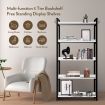 LUXSUITE 5 Tier Bookshelf Wooden Display Shelf Bookcase Storage Shelving Rack Metal Walls