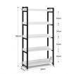 LUXSUITE 5 Tier Bookshelf Wooden Display Shelf Bookcase Storage Shelving Rack Metal Walls