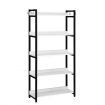LUXSUITE 5 Tier Bookshelf Wooden Display Shelf Bookcase Storage Shelving Rack Metal Walls
