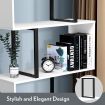 LUXSUITE 4 Tier Display Shelf Storage Cabinet Bookshelf Bookcase Ladder Stand Rack with 2 Lockable Doors