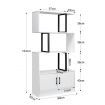 LUXSUITE 4 Tier Display Shelf Storage Cabinet Bookshelf Bookcase Ladder Stand Rack with 2 Lockable Doors