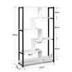LUXSUITE 6 Tier Bookshelf Wooden Bookcase Display Shelf Metal Shelving Unit Storage Rack
