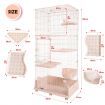 5 Level Rabbit Cat Ferret Cage Hutch Crate Metal Guinea Pigs House Kennel with Cat Door Wheels