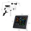Solar Weather Station WiFi Wireless Home Forecaster Rain Gauge Clock Temperature Humidity