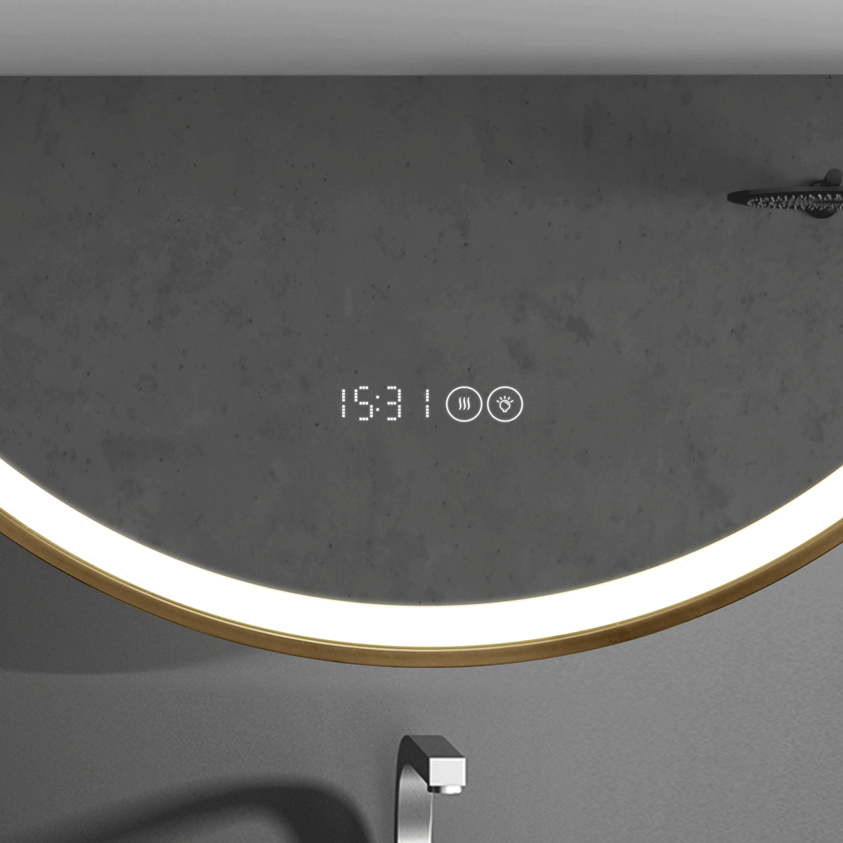 LUXSUITE Bathroom Mirror Smart LED Fogless Round Wall Mounted for