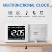 8 Inch LED Digital Calendar Clock Dementia Bedside Large Wall Alarm Table Desk 8 Languages 4 Dimming Levels White