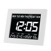 8 Inch LED Digital Calendar Clock Dementia Bedside Large Wall Alarm Table Desk 8 Languages 4 Dimming Levels White