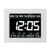 8 Inch LED Digital Calendar Clock Dementia Bedside Large Wall Alarm Table Desk 8 Languages 4 Dimming Levels White