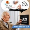 8 Inch LED Digital Calendar Alarm Clock Large Dementia Bedside Wall Table Desk 4 Brightness Levels 8 Languages Black