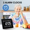 8 Inch LED Digital Calendar Alarm Clock Large Dementia Bedside Wall Table Desk 4 Brightness Levels 8 Languages Black