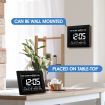 8 Inch LED Digital Calendar Alarm Clock Large Dementia Bedside Wall Table Desk 4 Brightness Levels 8 Languages Black