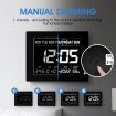 8 Inch LED Digital Calendar Alarm Clock Large Dementia Bedside Wall Table Desk 4 Brightness Levels 8 Languages Black