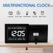 8 Inch LED Digital Calendar Alarm Clock Large Dementia Bedside Wall Table Desk 4 Brightness Levels 8 Languages Black